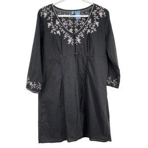 St John’s Bay Swim Cover Up Womens L Used Black Cream Summer Vacation